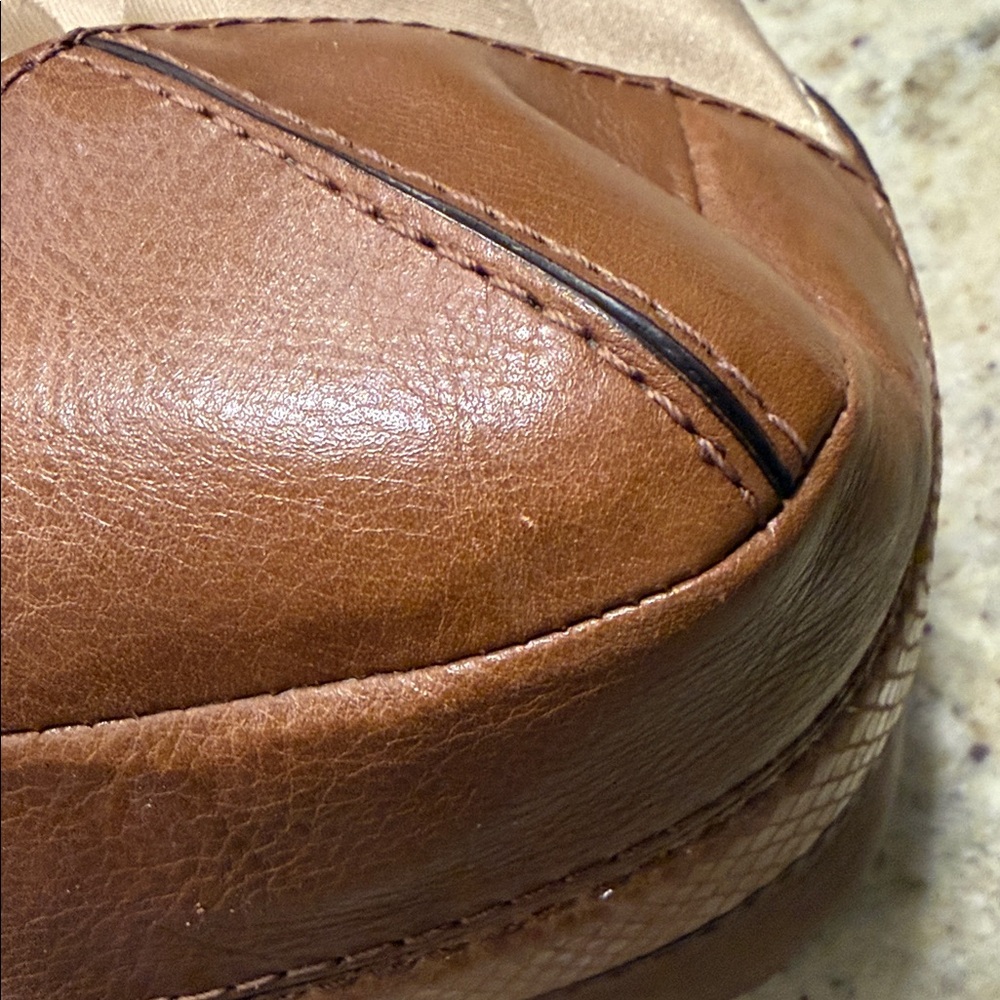 Coach Peyton Signature C Sateen Beige and Brown Hobo Shoulder Bag - Picture 8 of 16